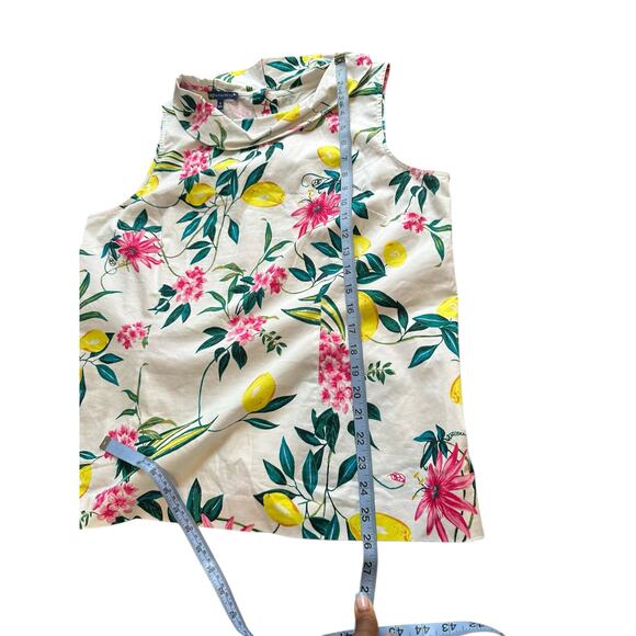 RSVP by Talbots Plus Blouse Spring Summer Floral Lemon Print Buttons Size 18 - Picture 10 of 10